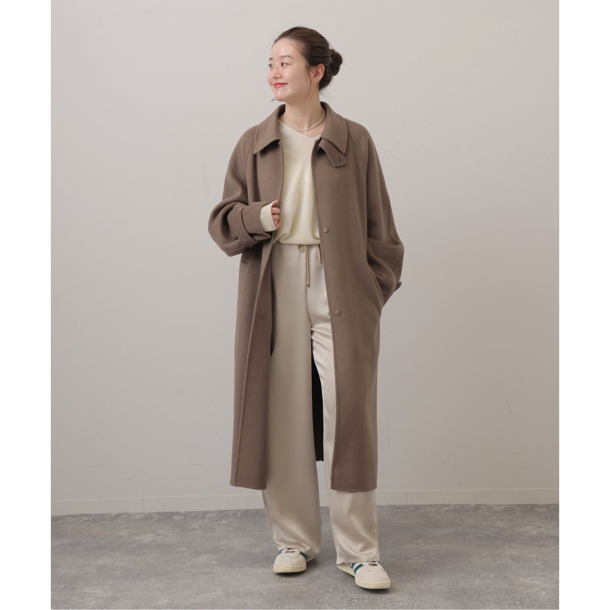 Yori ステンカラーシャギーコート【2024AW】 ホワイト38 【公式通販】