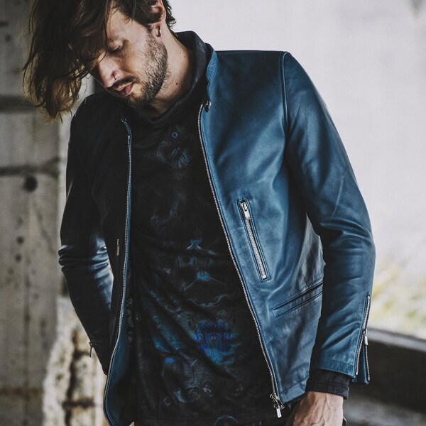 ノーアイディーレザージャケット シープレザーシングルライダースJKT