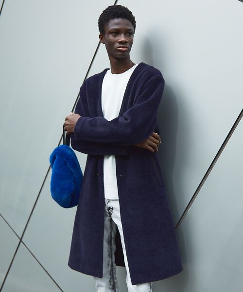 セール】 ノーカラー シャギー コート （アウター）｜5351POUR LES