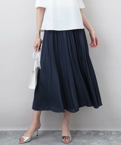 heve へイヴ サテンフレアガウチョパンツ ネイビー 36 heve. サテン