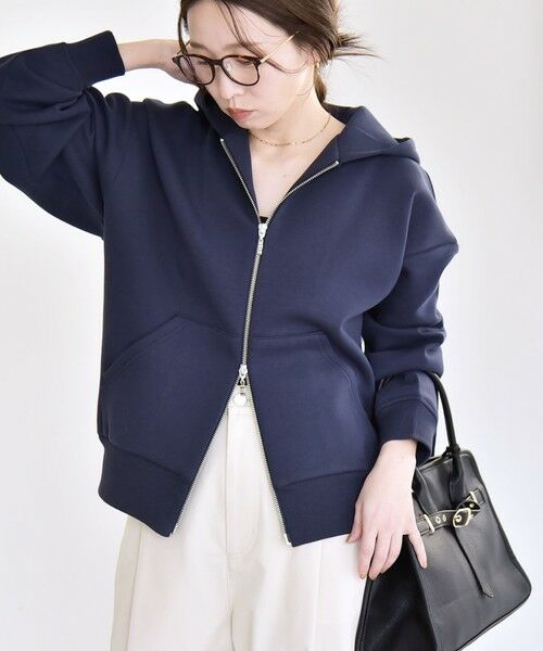 quaranciel:〈洗濯機可能〉ポンチ ダブルジップ スウェット パーカー