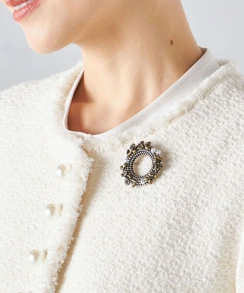 サークル デザイン アンティーク パール モチーフ ブローチ （ブローチ