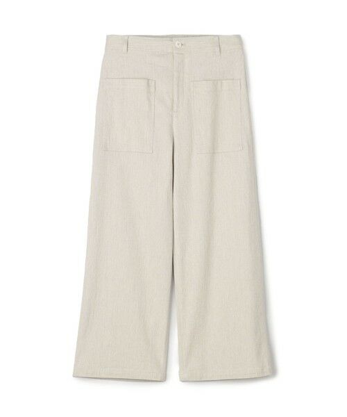 セール】 コットンリネンストレッチ クロップドパンツ （ショート