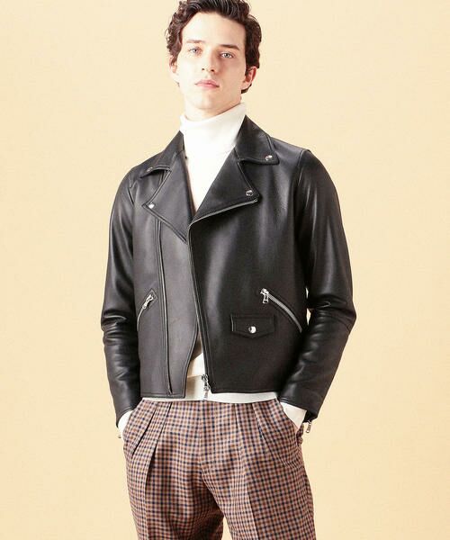 セール】 DENIM×TOMORROWLAND ラムレザー ダブルライダースジャケット