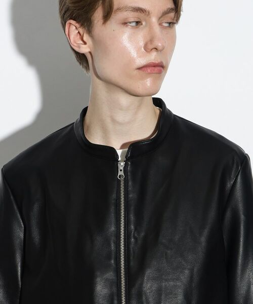 セール】 【WEB限定】シンセティックレザーシングルライダース