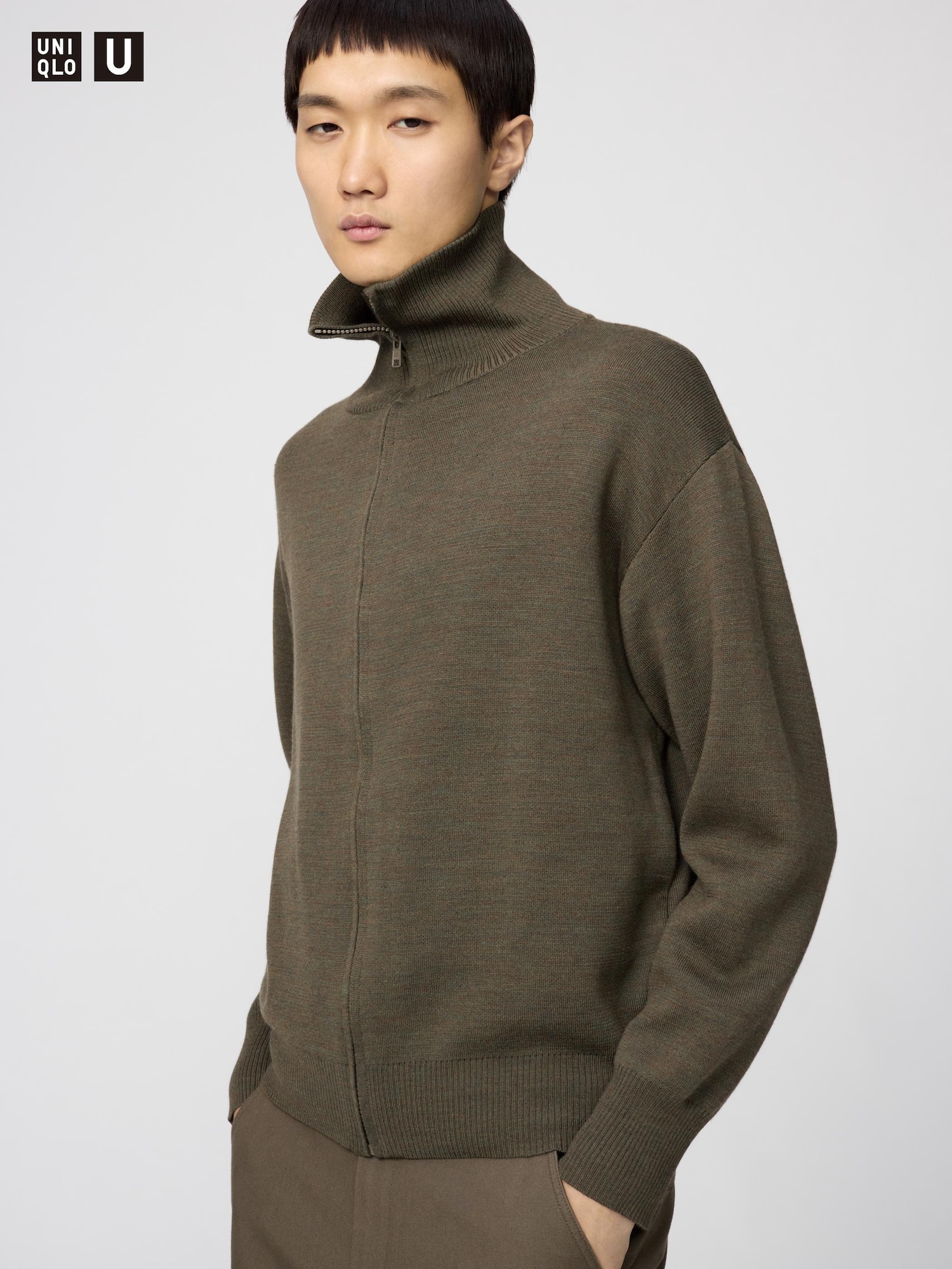 パフテックショートブルゾン UNIQLO U M オリーブ kenken - パフテック