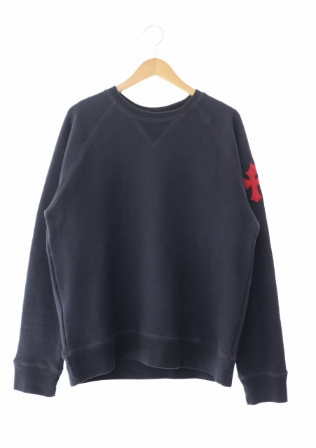 クロムハーツ Y NOTネイビー スエット セメタリークロス レザー T