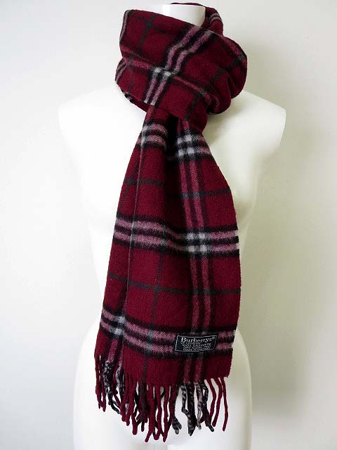 バーバリー BURBERRY マフラー カシミヤ ウール ノバチェック エンジ