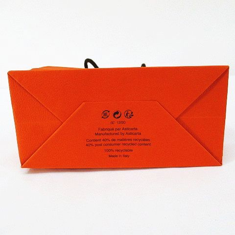エルメス HERMES 紙袋 ショッパー ロゴ オレンジ 手提げ ギフト 純正