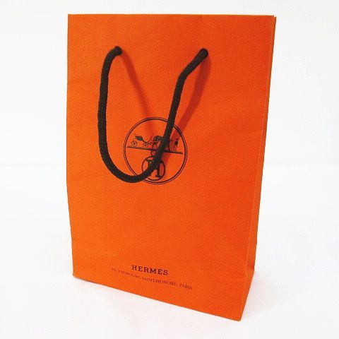 エルメス HERMES 紙袋 ショッパー ロゴ オレンジ 手提げ ギフト 純正