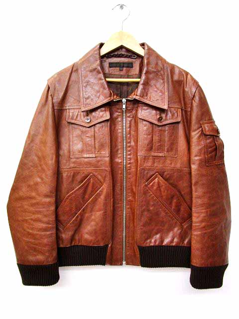 ヴェロニクブランキーノ VERONIQUE BRANQUINHO レザー ジャケット リブ