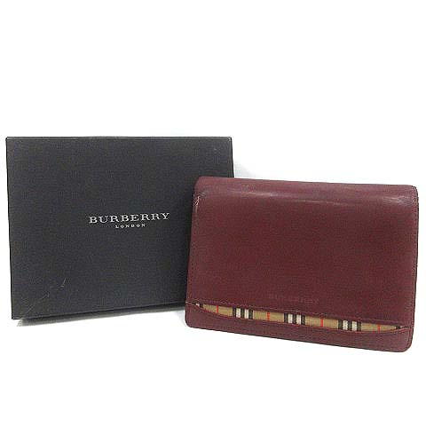 BURBERRY / 2つ折り財布/レザー/RED/レディース BURBERRY（バーバリー