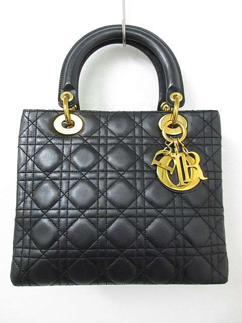Diorブラックキルティングハンドバッグ
