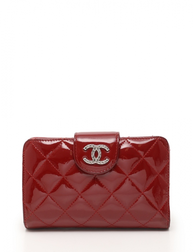 シャネル CHANEL 二つ折り財布 ブリリアントライン マトラッセ 赤 小物