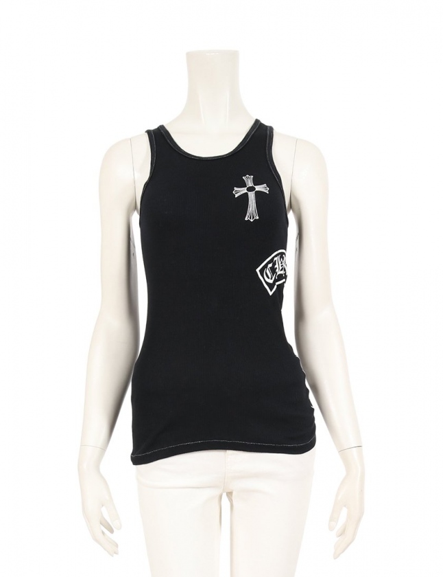 クロムハーツ CHROME HEARTS タンクトップ 黒 S トップス ノースリーブ