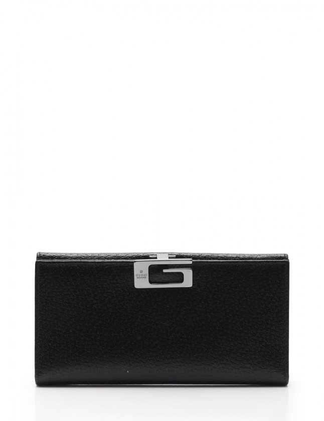 グッチ GUCCI 長財布 G金具 黒 小物 レザー 035 1408 2097 Wホック