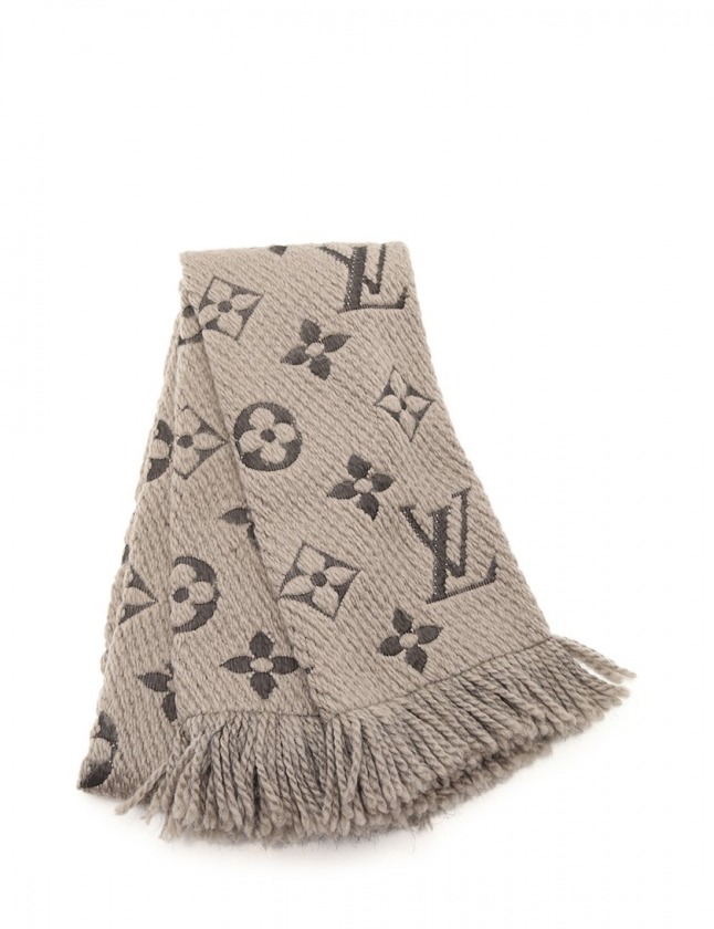 LOUIS VUITTON (ルイ ヴィトン) カシミヤマフラー ベージュ×レッド