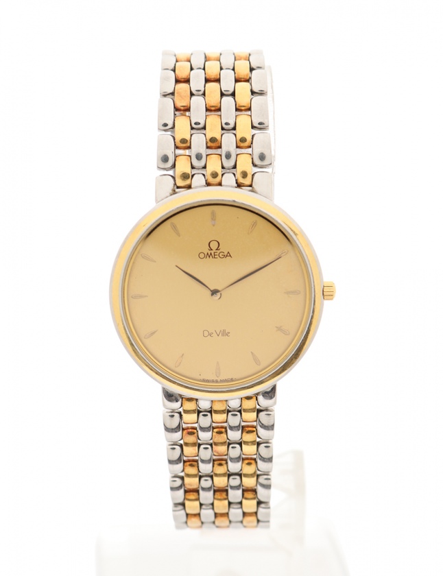 オメガ OMEGA 腕時計 レディース クオーツ デビル シルバー ゴールド