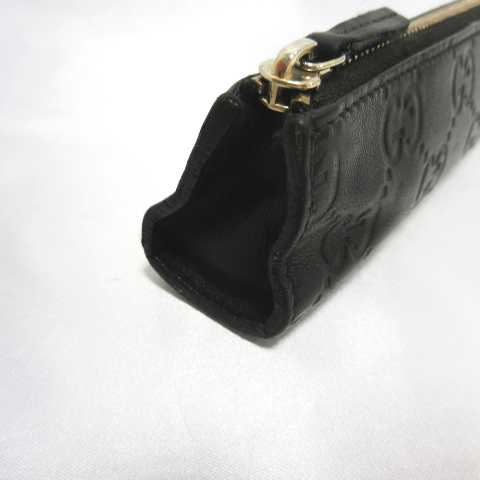 グッチ GUCCI 256579 シマ GG柄 ペンケース 筆箱 牛革 レザー ブラック