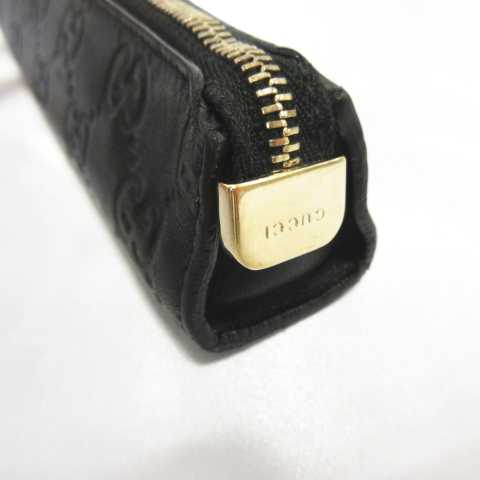 グッチ GUCCI 256579 シマ GG柄 ペンケース 筆箱 牛革 レザー ブラック