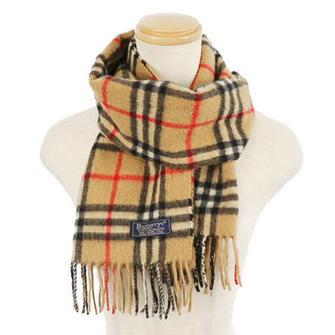 バーバリーズ Burberrys マフラー カシミヤ フリンジ チェック