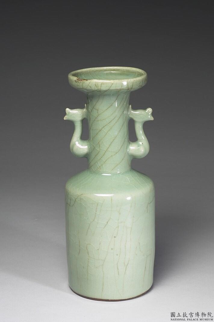 1000 青磁双耳花瓶貫耳瓶龍泉窯宋代中国古玩中国美術旧家蔵出15年巨亏