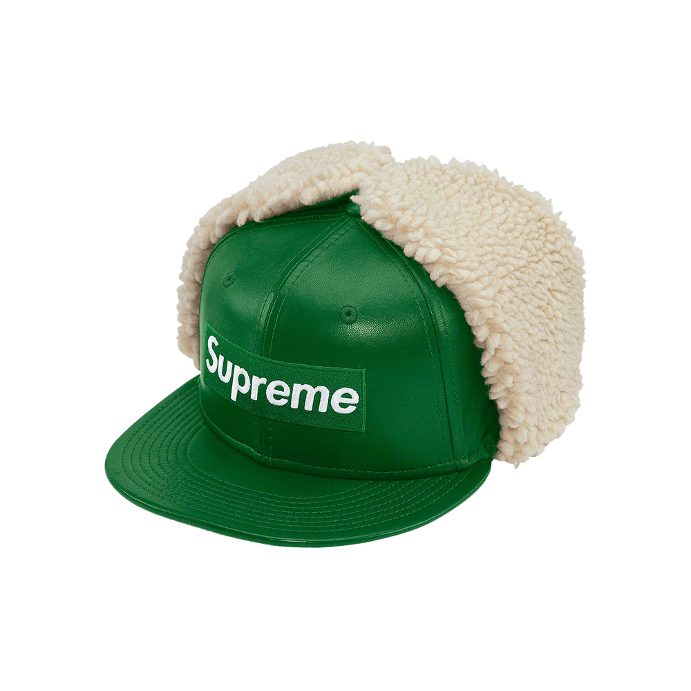 Buy Supreme Leather Earflap Box Logo New Era 'Green' - FW22H28