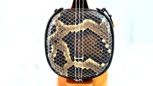三線 沖縄三線・本蛇皮 ケース、付属品付き 年末価格 沖縄三線 本蛇