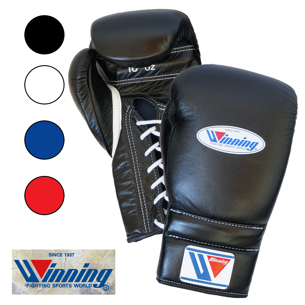 Winning ボクシンググローブ 16oz 青 Winning Lace-up Boxing Gloves