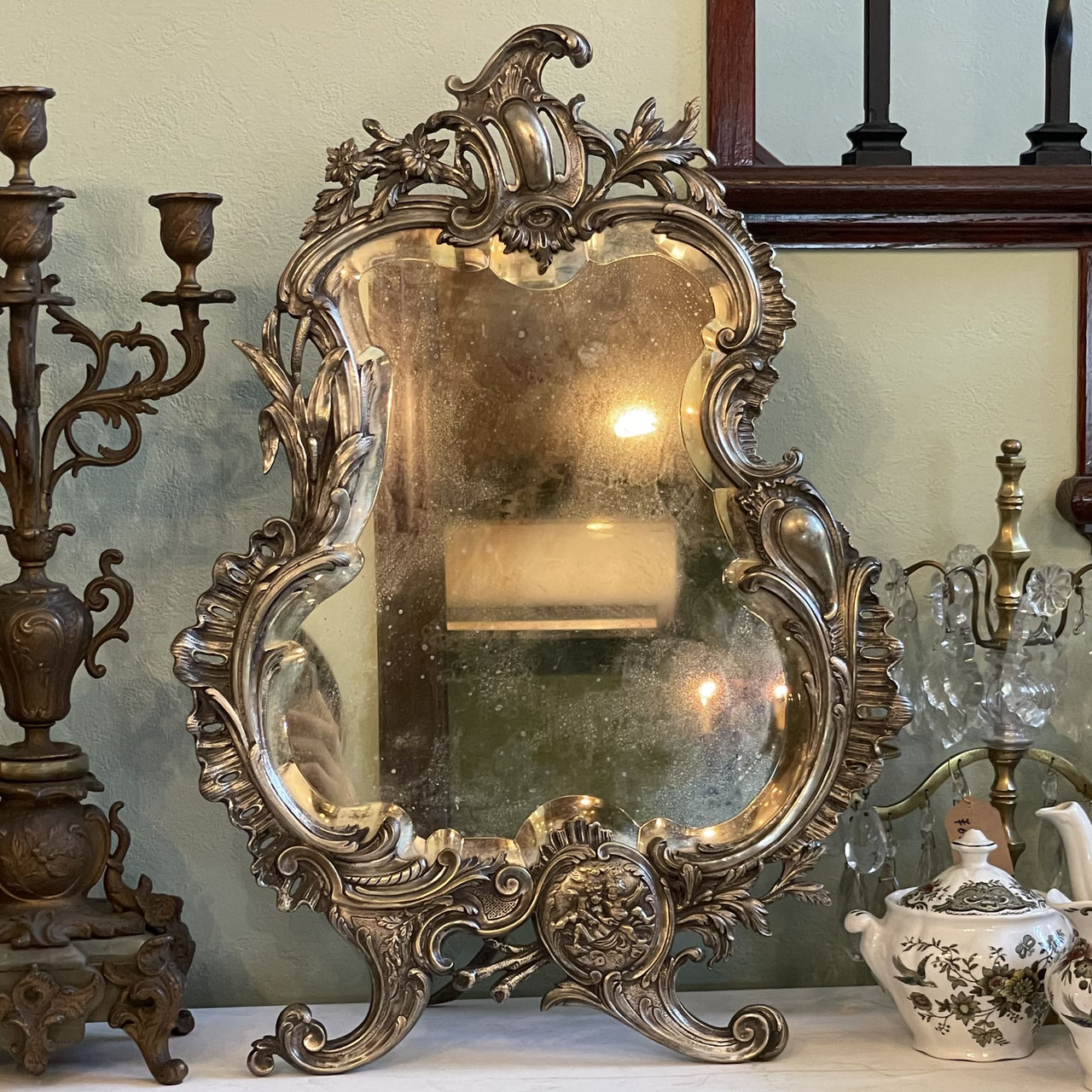 希少♦️ロココ フレンチ♦️高級 アンティーク 彫刻 ミラー