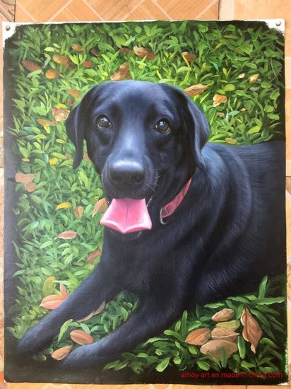 キャンバス油絵 1393確認 ドライブする犬たち キャンバス油絵 1393確認