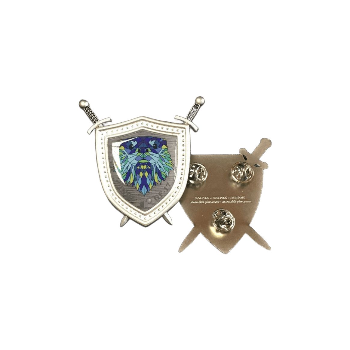 Custom Logo Shield Sword Soft Enamel Lapel Pin Badge for Souvenir