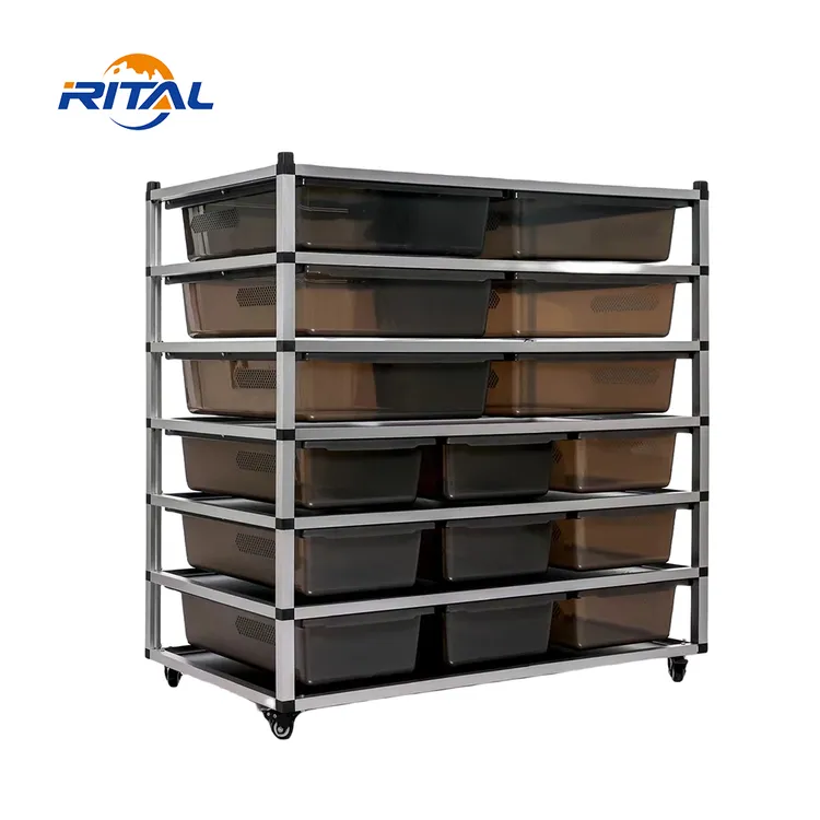 爬虫類用ヘビラック、ヘビ繁殖ラック、プラスチック製PPタブ、金属製