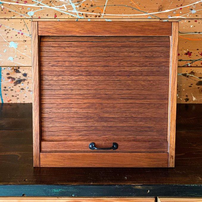 木製 シャッター扉付レターケース ビンテージ アンティーク 古道具