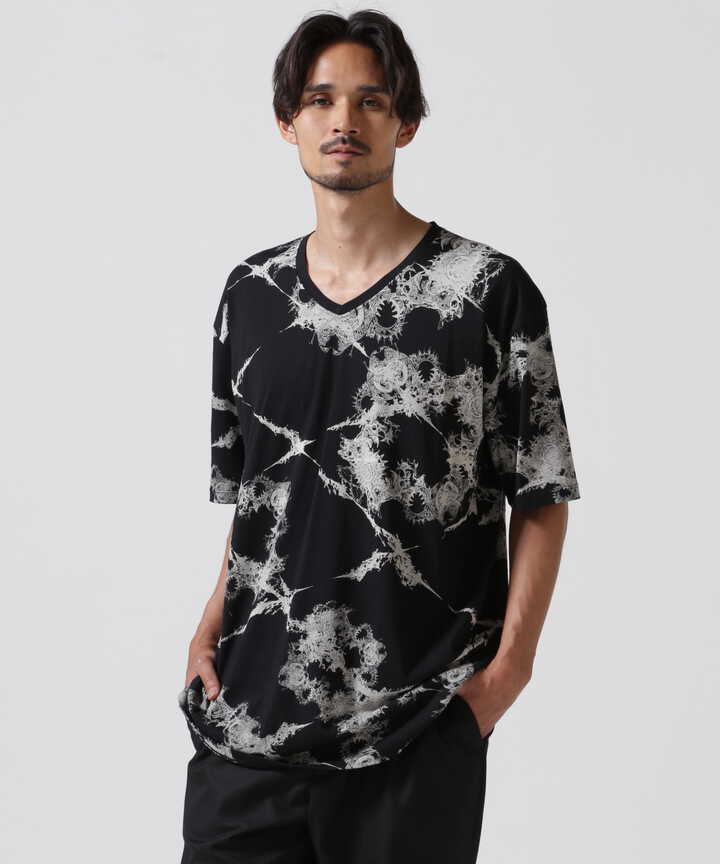 kmrii ダークブルー ロングタンクトップ フリンジ付き kmrii ムラ染め