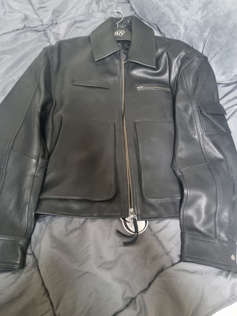 MUSINSA公式 | LMOOD デイビッドソンカウハイドレザージャケットブラック