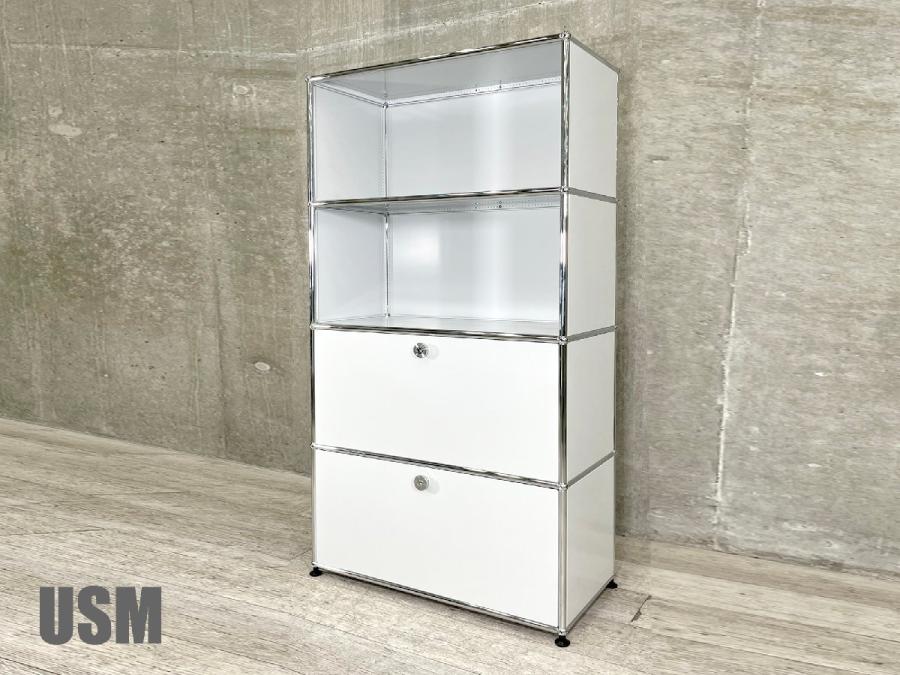 中古 USMハラー｜キャビネット リビング・1列3段 ピュアホワイト 中古