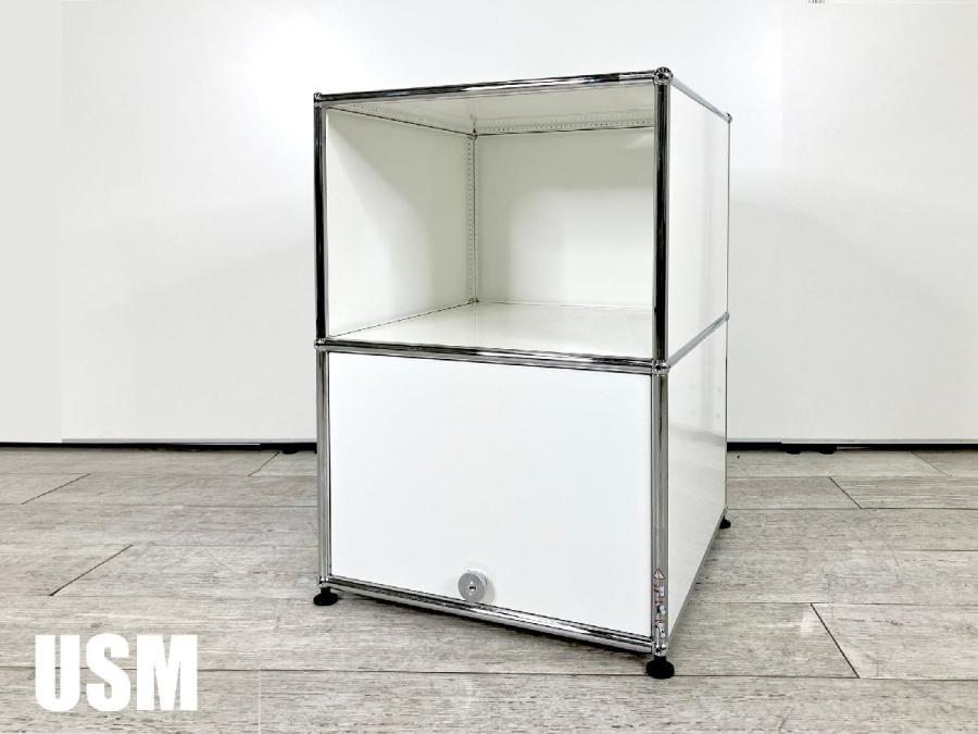 ほぼ未使用品USMハラーローボード ミニキャビネット 1列2段 ホワイト
