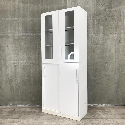 NAIKI スライド扉キャビネット グレー 中古品 NAIKI スライド扉