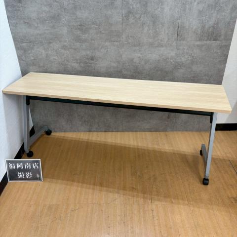 中古】会議テーブル折りたたみ 棚付き W150×D45×H70cm 長机 M① 中古
