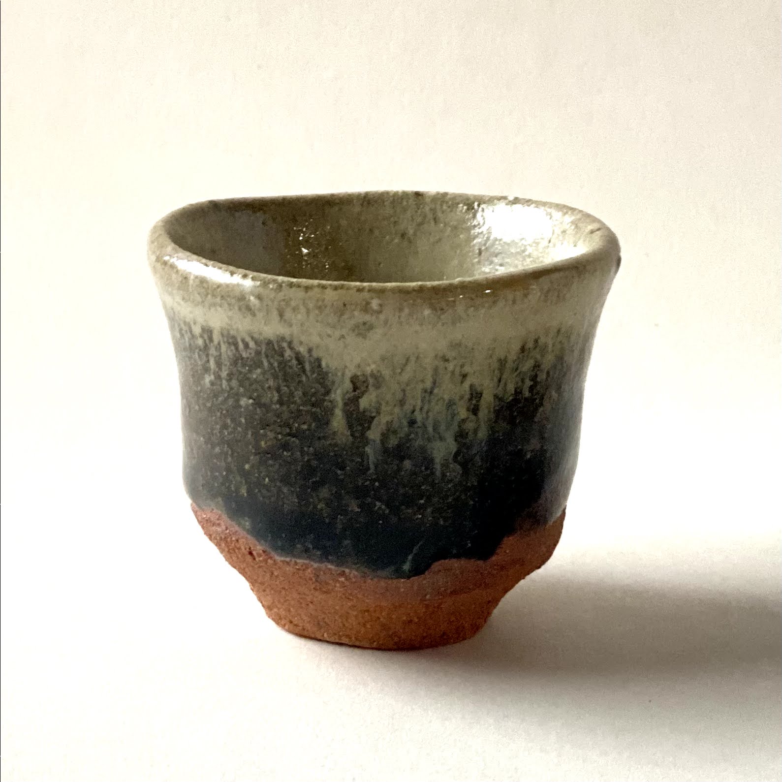 西岡小十】朝鮮唐津ぐい呑 共箱付 本物保証 蔵出品 ≪美術品