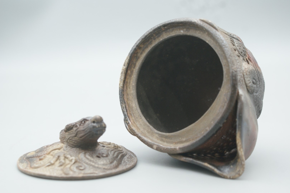 54.備前焼 宝瓶 登り窯 鶏 にわとり ニワトリ 手びねり 急須 54.備前焼