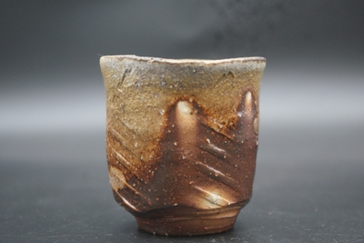 備前焼 湯吞 川端文男 共箱 共布 共琹 美品 師 伊勢崎淳 備前焼 湯吞