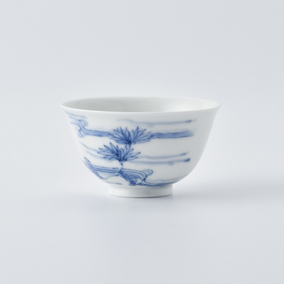 平戸 汲み出し 鳳凰に花の図 湯呑 向付 ぐい呑 ［NO.D1-68B］ : 伊藤若冲『