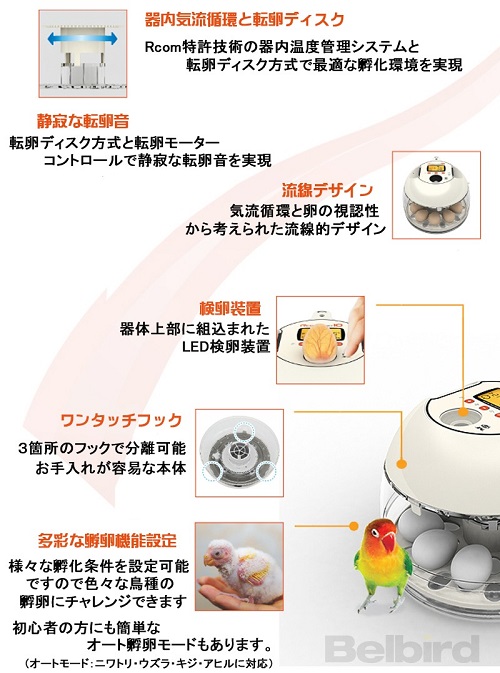 RcomプロPlus10 自動湿度調整機能付小型孵卵器 | こんぱまるオンライン