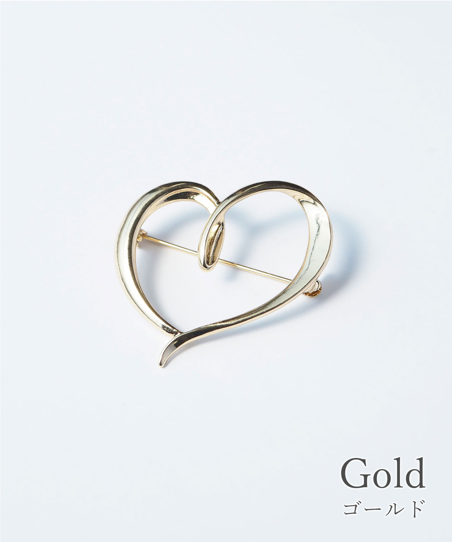 楽天市場】ブローチ ハート オープンハート メタル シンプル ゴールド