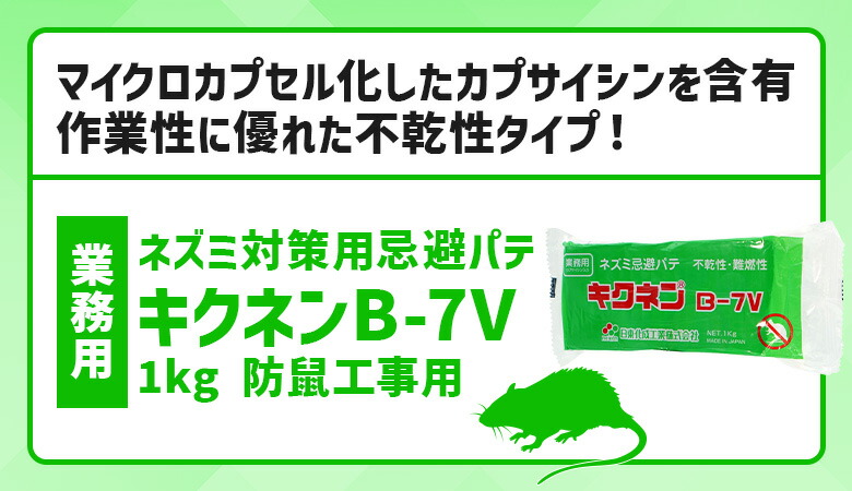 楽天市場】業務用 ネズミ忌避パテ キクネンB-7V 1kg 柔らかめ