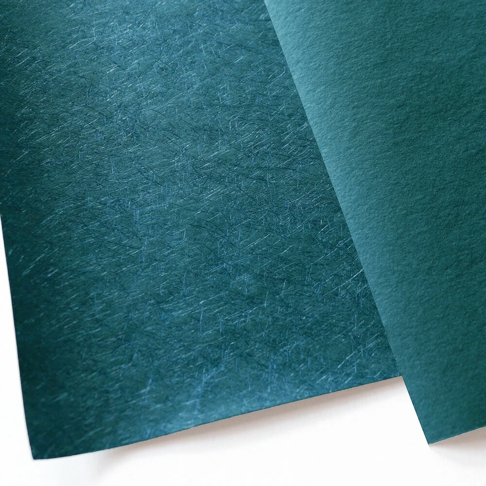 楽天市場】和紙 光沢 越前和紙 青色 無地 大判 カラーペーパー 輝 繊維