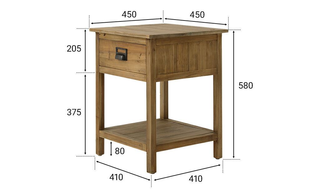 楽天市場】サイドテーブル 完成品 送料無料 無垢材 収納付き ナイト
