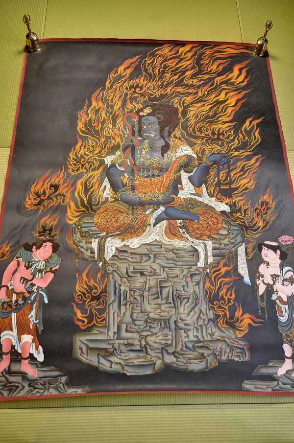 不動明王像」江戸時代初期〜中期頃筆 1枚|真言宗 仏画 仏教美術和本浮